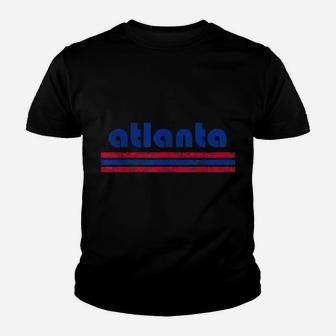 Atlanta Retro T Shirt Three Stripe Weathered Vintage Youth T-shirt | Crazezy