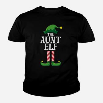 Aunt Elf Matching Family Group Christmas Party Pajama Youth T-shirt | Crazezy DE