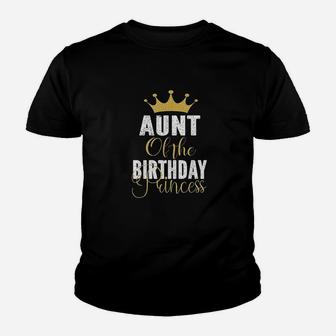 Aunt Of The Birthday Princess Girls Party Youth T-shirt | Crazezy UK