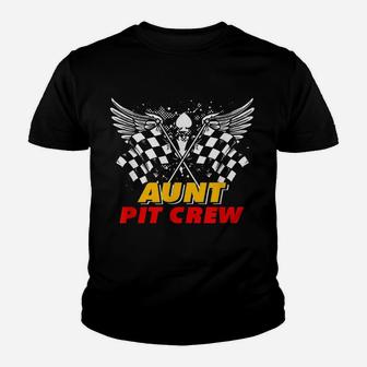 Aunt Pit Crew Race Car Birthday Party Matching Family Youth T-shirt | Crazezy AU