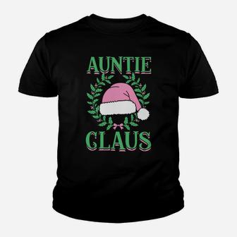 Auntie Claus Matching Family Christmas Santa Claus Hat Youth T-shirt | Crazezy CA