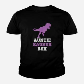 Auntie Saurus Rex Dinosaur Gift Auntiesaurus Day Youth T-shirt | Crazezy