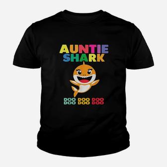 Auntie Shark Doo Doo Youth T-shirt | Crazezy