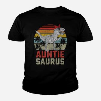 Auntiesaurus T Rex Dinosaur Auntie Saurus Family Matching Youth T-shirt | Crazezy CA