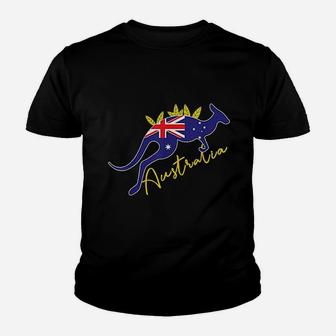 Australia Flag Kangaroo Youth T-shirt | Crazezy DE