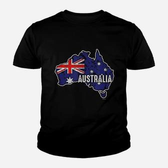 Australia Flag Map Youth T-shirt | Crazezy