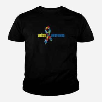 Autism Autism Awareness Ribbon Piece Youth T-shirt - Monsterry