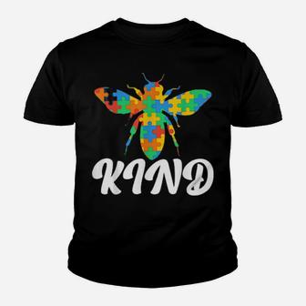 Autism Awareness Bee Kind Puzzle Autism Youth T-shirt - Monsterry CA