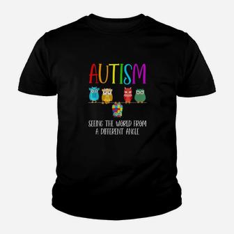 Autism Awareness Cute Owl Color Puzzles Autism Youth T-shirt - Monsterry UK