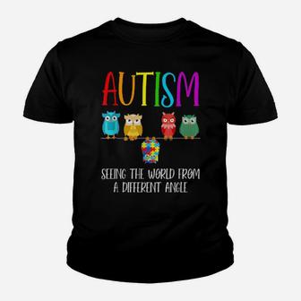 Autism Awareness Cute Owl Color Puzzles Autism Youth T-shirt - Monsterry