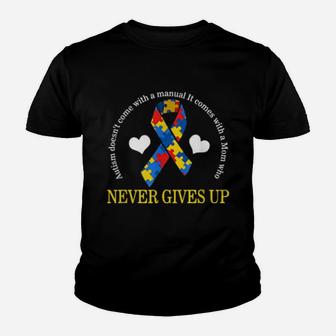 Autism Awareness Doesn't Come With Manual Mom Puzzle Ribbon Youth T-shirt - Monsterry DE