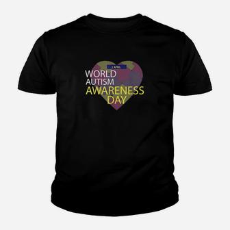 Autism Awareness Kindness Ribbon Heart Neurodiversity Youth T-shirt - Monsterry