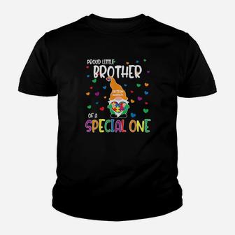 Autism Awareness Proud Little Brother Family Matching Youth T-shirt - Monsterry DE