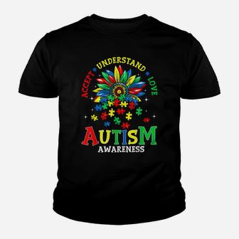 Autism Awareness Shirts Accept Understand Love Autism Mom Youth T-shirt | Crazezy CA