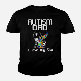 Autism Dad I Love My Son Youth T-shirt - Monsterry