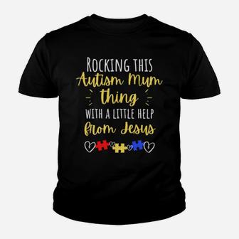 Autism Mum Proud Christian Mum Of Autism Jigsaw Puzzle Youth T-shirt - Monsterry