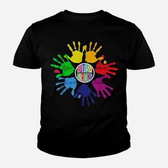 Autism Strong Hands - Autism Awareness Day Tee Gift Youth T-shirt | Crazezy