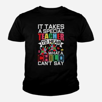 Autism Teacher Puzzle Piece Special Child Womens Autistic Youth T-shirt | Crazezy