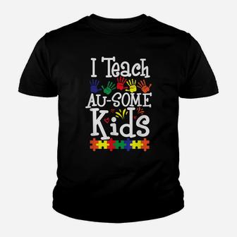 Autism Teacher Puzzle Piece Students Womens Autistic Teach Youth T-shirt | Crazezy CA