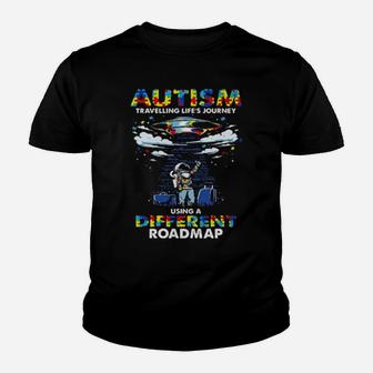 Autism Travelling Lifes Journey Using A Different Roadmap Youth T-shirt - Monsterry AU