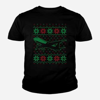 Aviation Pilots Xmas Gift Flight Operator Ugly Christmas Sweatshirt Youth T-shirt | Crazezy