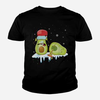 Avocado Christmas Pajama Funny Santa Hat Xmas Holiday Gifts Youth T-shirt | Crazezy