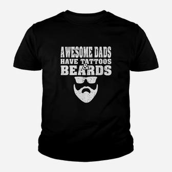 Awesome Dads Have Tattoos And Beards Vintage Youth T-shirt | Crazezy