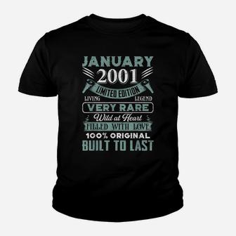 Awesome January 2001 19Th Birthday Gift Lover 19 Years Bday Youth T-shirt | Crazezy AU