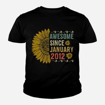 Awesome January 2012 Flowers 8 Years Old 8Th Birthday Gift Youth T-shirt | Crazezy UK