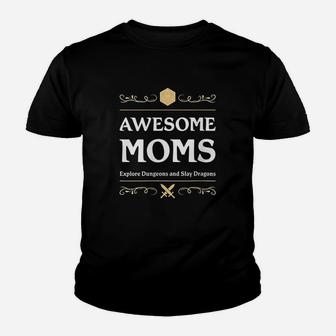 Awesome Moms Explore Dungeons D20 Dice Tabletop Rpg Gamer Youth T-shirt | Crazezy DE