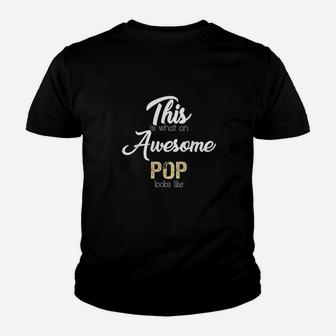 Awesome Pop Gift Grandfather From Granddaughter Grandson Youth T-shirt | Crazezy CA