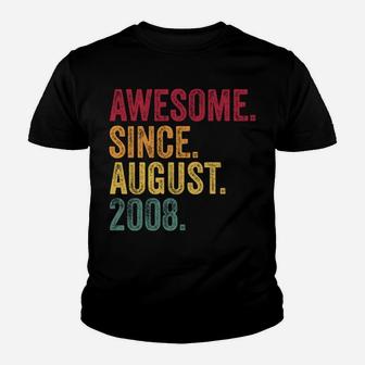 Awesome Since August 2008 12Th Birthday Gift Legend Youth T-shirt | Crazezy