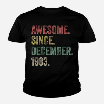 Awesome Since December 1983 38Th Birthday 38 Years Old Gift Youth T-shirt | Crazezy