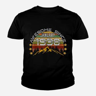 Awesome Since January 1938 83Rd Birthday Gift 83 Years Youth T-shirt | Crazezy UK