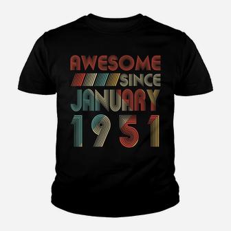 Awesome Since January 1951 69Th Years Old Birthday Gift Youth T-shirt | Crazezy