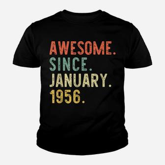 Awesome Since January 1956 65Th Gift Birthday 65 Years Old Youth T-shirt | Crazezy AU
