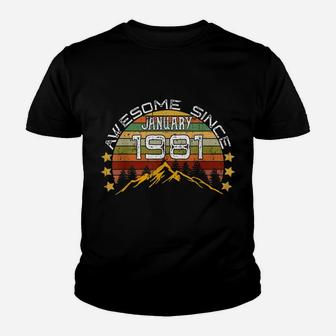 Awesome Since January 1981 40Th Birthday Gift 40 Years Youth T-shirt | Crazezy