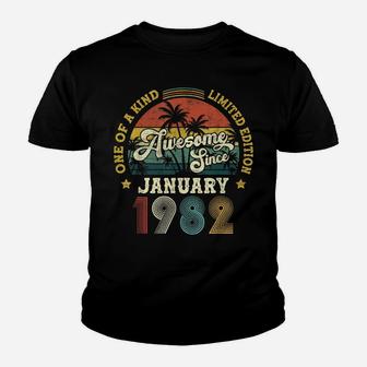 Awesome Since January 1982 Vintage 40Th Birthday Youth T-shirt | Crazezy