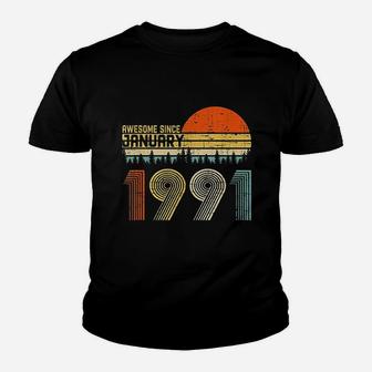 Awesome Since January 1991 30Th Birthday Youth T-shirt | Crazezy CA