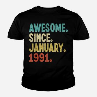 Awesome Since January 1991 31Th Birthday 31 Year Old Gifts Youth T-shirt | Crazezy