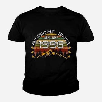 Awesome Since January 1996 25Th Birthday Gift 25 Years Youth T-shirt | Crazezy DE