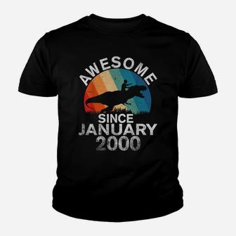 Awesome Since January 2000 20Th Birthday Gift 20 Year Old Youth T-shirt | Crazezy