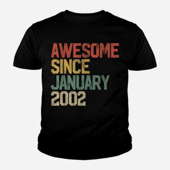 Awesome Since January 2002 18Th Birthday Gift 18 Year Old Youth T-shirt | Crazezy