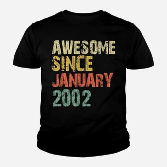 Awesome Since January 2002 19Th Birthday 19 Years Old Gift Youth T-shirt | Crazezy DE