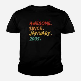 Awesome Since January 2005 Birthday Vintage Distressed Youth T-shirt - Monsterry UK