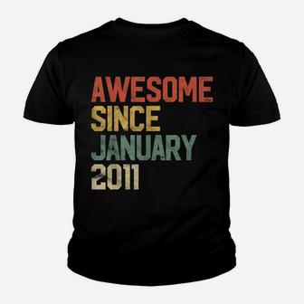 Awesome Since January 2011 10Th Birthday Gift 10 Year Old Youth T-shirt | Crazezy AU