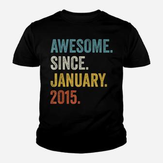 Awesome Since January 2015 7Th Birthday Youth T-shirt | Crazezy