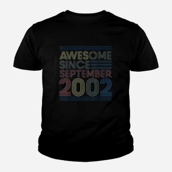 Awesome Since September 2002 Bday Gifts 19Th Birthday Youth T-shirt | Crazezy DE