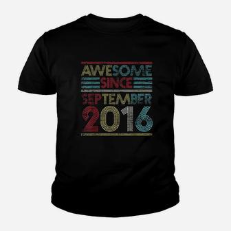 Awesome Since September 2016 Bday Gifts 5Th Birthday Youth T-shirt | Crazezy CA