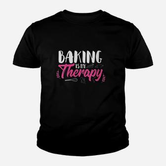 Baking Is My Therapy Youth T-shirt | Crazezy UK